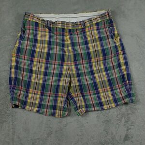 RLX Ralph Lauren‎ Shorts Mens 42 Blue PLaid Chino Golf Preppy